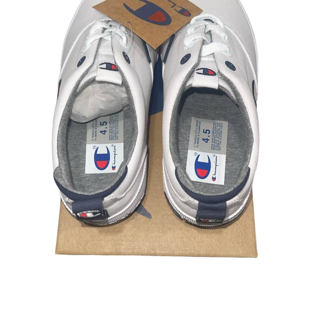 NIB! Champion Swipe Canvas White Youth School Sneakers - Size 4.5 - Picture 6 of 8
